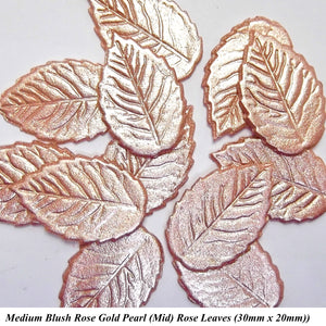 Rose Leaves Small 25mm or Medium 30mm Rose Gold