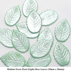 Green Pearl Rose Leaves Small 25mm or Medium 30mm