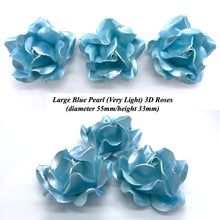 Non-Wired Large Blue Pearl Sugar Roses