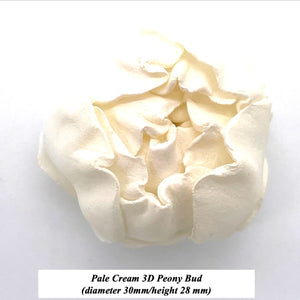 Pale Cream 3D Non-Wired Large Sugar Peonies