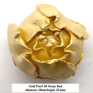 Gold Pearl 3D Non-Wired Large Sugar Peonies, Buds & Leaves