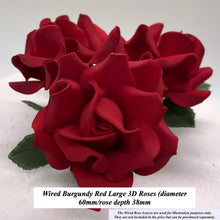 Wired Burgundy Red 3D Sugar Roses