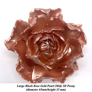 Rose Gold Pearl 3D Non-Wired Large Sugar Peonies