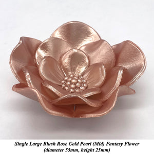 Mixed Set of Rose Gold Pearl Fantasy Flowers with Leaves