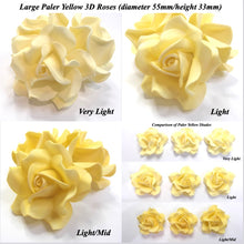 Large Yellow 55mm 3D Roses