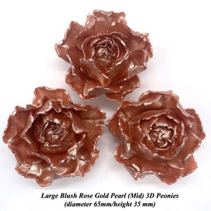 Rose Gold Pearl 3D Non-Wired Large Sugar Peonies