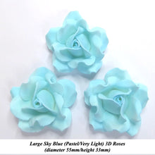 Non-Wired Large 3D Pale Sky Blue Sugar Roses
