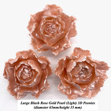 Light Rose Gold Pearl 3D Non-Wired Large Sugar Peonies, Buds & Leaves