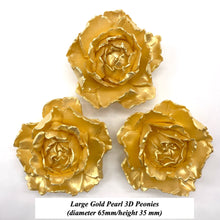 Gold Pearl 3D Non-Wired Large Sugar Peonies