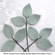 Wired Rose Leaves 3 Stems Medium 30mm Green White Ivory Pearl Rose Gold Silver