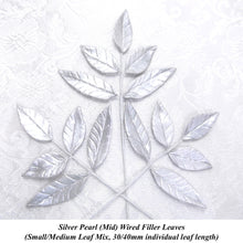 Wired White Silver Rose Gold Pearl Filler Leaves sugar leaves Small/Medium 30/40mm mix