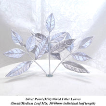 Wired White Silver Rose Gold Pearl Filler Leaves sugar leaves Small/Medium 30/40mm mix