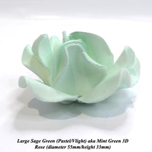 Mint Sage Green 3D Roses Wedding Emerald Anniversary Cake Decorations