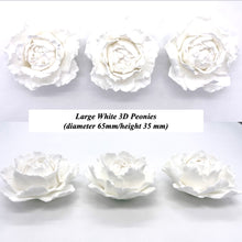 White 3D Non-Wired Large Sugar Peonies