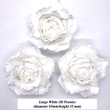 White 3D Non-Wired Large Sugar Peonies