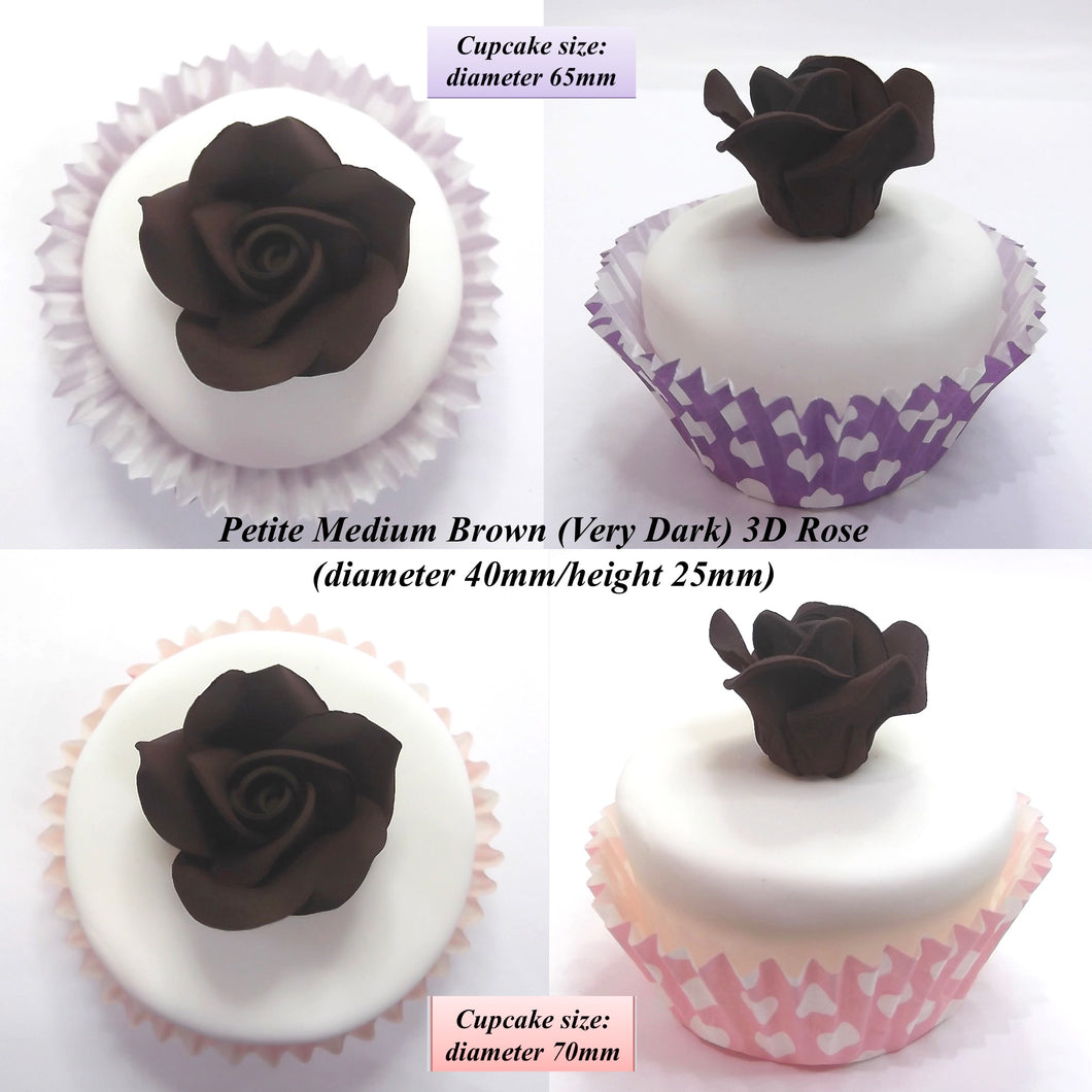 Brown Cake Decorations. Shown on 65mm cupcake.
