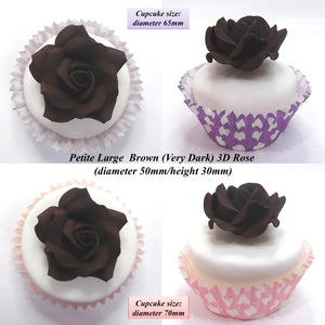 Brown Cake Decorations. Shown on 65mm cupcake.