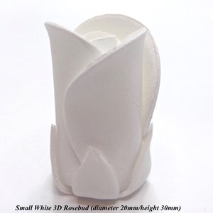 Non-Wired Small 3D White Sugar Rosebuds