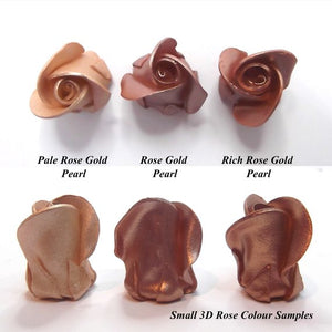 Non-Wired Large 3D Rich Rose Gold Metallic Pearl Sugar Roses