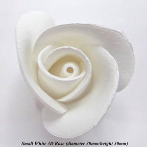Small White 3D Sugar Roses Buds cake decorations