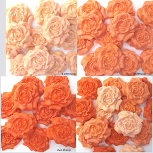 12 Orange Moulded Sugar Roses 30mm 4 OPTIONS
