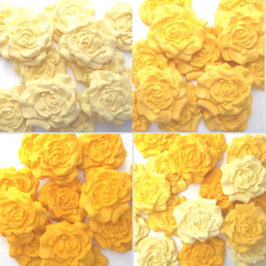12 Yellow Moulded Sugar Roses 30mm 4 OPTIONS