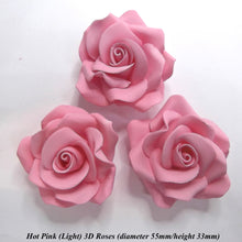 Large Pink 3D Sugar Roses cake decorations