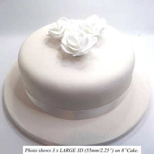 Large Pale Sky Blue 3D Sugar Roses cake decorations