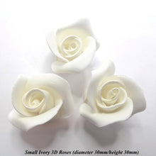 Small Ivory 3D Sugar Roses wedding cake decorations