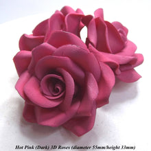 Large Dark Pink 3D Sugar Roses cake decorations