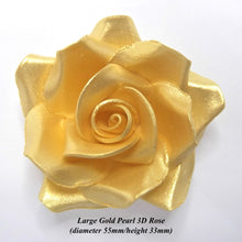 Large Gold Pearl 3D Sugar Roses golden wedding cake decorations