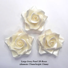 Large Ivory Pearl 3D Sugar Roses wedding birthday cake decorations