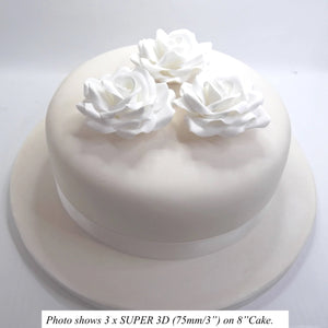 Large Silver Pearl 3D Sugar Roses silver wedding cake decorations