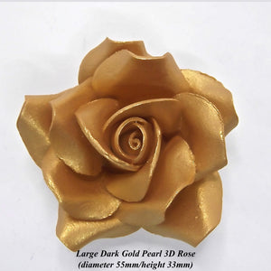 Non-Wired Large 3D Dark Gold Sugar Roses