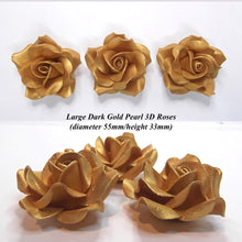 Non-Wired Large 3D Dark Gold Sugar Roses
