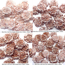 12 Blush Rose Gold Pearl Moulded Sugar Roses 30mm 4 OPTIONS