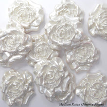 12 White Pearl Moulded Sugar Roses 25mm or 30mm 2 OPTIONS