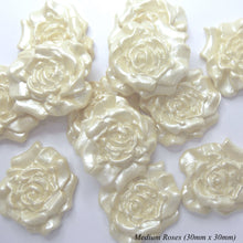 12 Cream Pearl White Moulded Sugar Roses 25mm or 30mm 2 OPTIONS