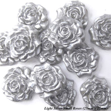 12 Silver Pearl Moulded Sugar Roses 2 OPTIONS 25mm or 30mm