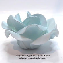 Large Duck Egg Blue 3D Sugar Rose