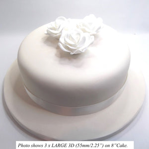 Large 3D Sugar Rose on an 8 inch cake