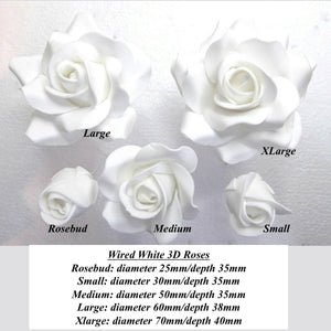 Wired White 3D Sugar Roses