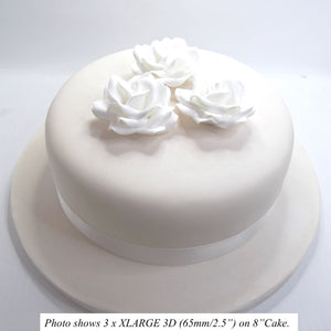 Extra Large 3D Sugar Rose on an 8 inch cake