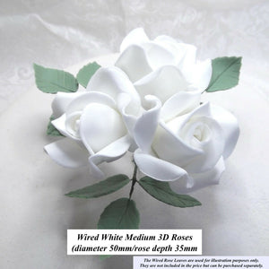 Wired White 3D Sugar Roses