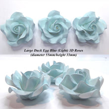 Large Duck Egg Blue 3D Sugar Roses
