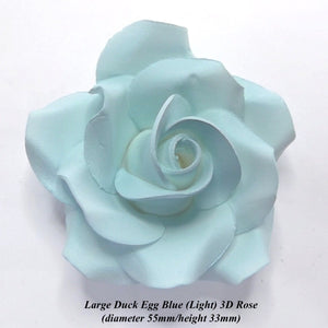 Large Duck Egg Blue 3D Sugar Rose