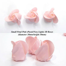 Non-Wired Rosebuds, Small, Medium, Large and XLarge 3D Petal Pink Sugar Roses