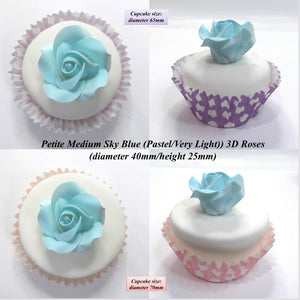Blue Cake Decorations. Shown on 65mm cupcake.